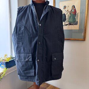 Walker & Hawkes British Navy Blue Waxed Cotton Vest sz XL